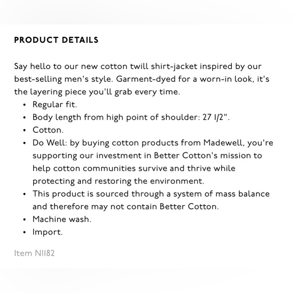 Madewell Garment-Dyed Twill Shirt-Jacket - Picture 2 of 4